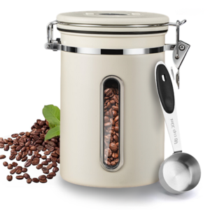 SMABAT 원두 캐니스터 1.8L 대용량 밀폐용기 304스텐 진공 캐니스터 계량스푼 포함