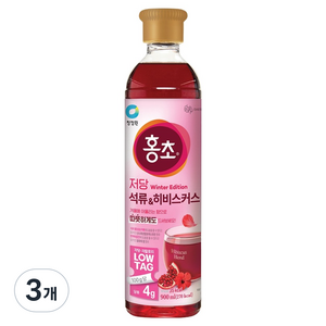 홍초 저당 석류 앤 히비스커스, 900ml, 3개