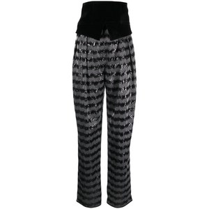 엠포리오아르마니 스트라이프 시퀸 테일러드 팬츠