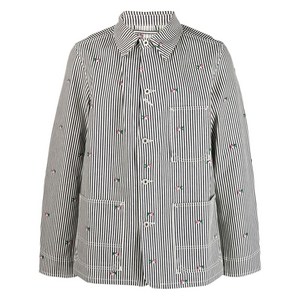 겐조 플로럴 자수 스트라이프 셔츠 재킷