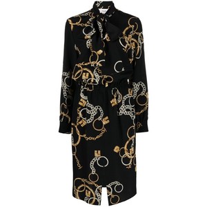 셀린느 체인 링크 프린트 미디 드레스