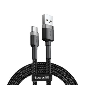 베이스어스 기본 USB C타입 QC 3.0 고속 충전 케이블 3M, 그레이블랙, 1개