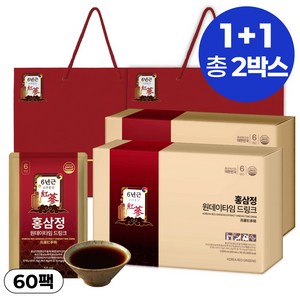 1+1특가 홍삼정 6년근 파우치 쇼핑백 포함, 60개, 50ml