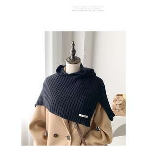 미어엠 니트 후드 바라클라바 넥워머 니트후드 니트후드모자 후드넥 보온 후드넥워머, 블랙