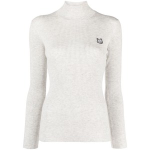 메종키츠네 폭스 모티프 하이 넥 스웨터