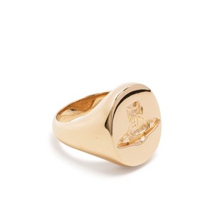 비비안웨스트우드 구체 인그레이빙 실버 링, S, 골드계열