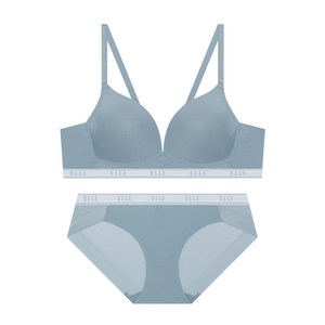 엘르이너웨어 에어로쿨 컴포트핏 노와이어 올리브그린 브라 팬티 세트