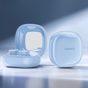 TOOCKI 미니 메이크업 거울 디자인 5.3 무선 블루투스 커널형 헤드셋, 푸른색