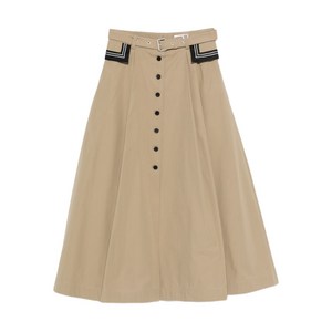 디올 락 버튼 미디 스커트, 베이지계열, FR 36(KR 44)