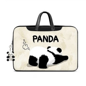 오콘토 맥북 삼성 LG그램 귀여운 판다 휴대용 노트북 가방 캐릭터 방수 파우치+ 판다 키링