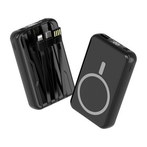 대용량 맥세이프 호환 보조배터리 20000mAh 무선충전 케이블 일체형 LCD 잔량표시