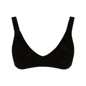 돌체앤가바나 DG 로고 플록 브라렛 탑, 블랙계열, Italy 36(KR 33)