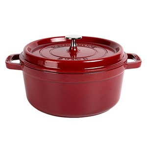 스타우브 에나멜 주철 냄비, 22cm, 버건디, 1개