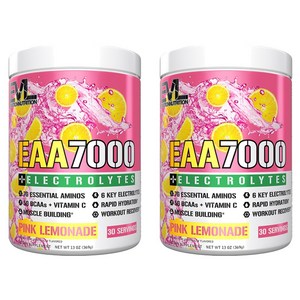 EVLUTIONNUTRITION EAA7000 + 전해질 핑크 레모네이드, 369g, 2개