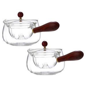 Qiaokao 유리 티포트, 500ml, 클리어, 2개