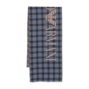 엠포리오아르마니 체크 패턴 로고 스카프