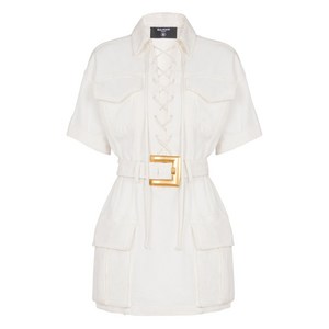 발망 미니 레이스업 캔버스 드레스, 화이트계열, France 36(KR 55)