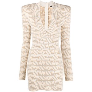 발망 모노그램 자카드 미니 드레스