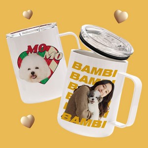 스텐 머그컵 텀블러 14oz 뚜껑포함 맞춤제작 커스텀, 디자인4, 1개