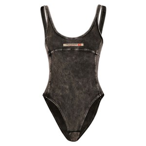 디젤 피비-Dnm 로고 아플리케 바디수트, 그레이계열, Standard XS