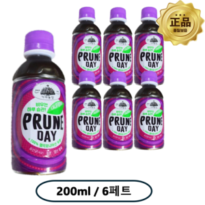 가야농장 캘리포니아 푸룬데이 주스, 200ml, 6개