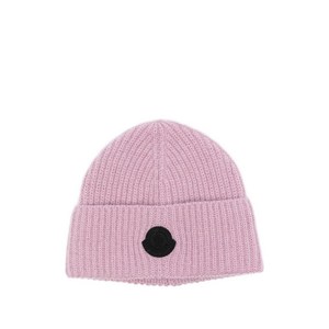 몽클레르 로고 장식 골지 비니