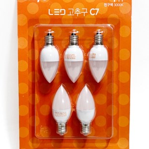 삼호기전 연등조명 고추구 전구색 LED1w e12led 5개입