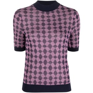 토리 버치 기하학 프린트 반소매 스웨터