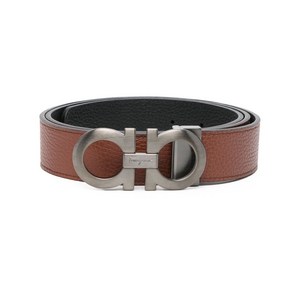 페라가모 간치니 가죽 벨트, cm 95, 브라운계열