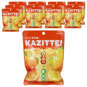 일본롯데 카지테 귤&레몬 하드 구미, 80g, 10개