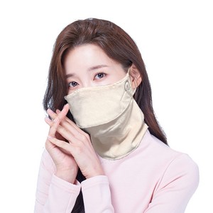 미소스 벨보아 넥워머 방한 골프마스크 여성용, 베이지, 1개