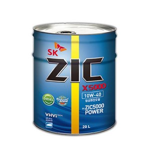 sk zic 지크 X5000 10w40 20L 디젤엔진오일, 1개