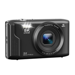 RUNHome 7200W 고급 디지털 카메라 WIFI 디카 5K 캠코더 여행용 인생+64GB 메모리