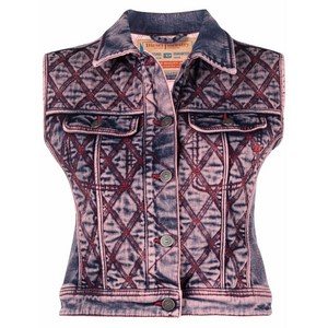 디젤 디젤 콘트라스트 스티치 크롭 베스트