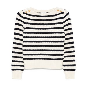 셀린느 스트라이프 스웨터, 블랙계열+화이트계열, S(KR 55)