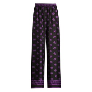 돌체앤가바나 DNA 실크 팬츠, 블랙계열+바이올렛/보라계열, Italy 42(KR 55)