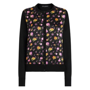 돌체앤가바나 플로럴 프린트 가디건, 블랙계열, Italy 44(KR 66)