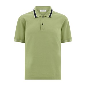 페라가모 로고 자수 스트라이프 폴로 셔츠, 그린계열, XXL(KR 115)