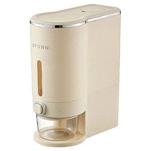 엠토이 원터치 밀폐형 방습 쌀통 잡곡통, 10KG, 크림 화이트, 1개