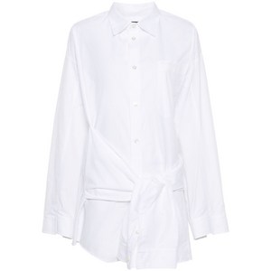 발렌시아가 매듭 소매 코튼 셔츠