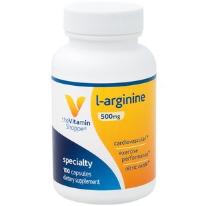 비타민샵 L-ARGININE 엘아르기닌 산화질소로 전환되는 아미노산 500mg 100캡슐 (미국 VITAMIN SHOPPE에서 직배송)