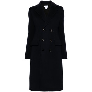 보테가 베네타 노치드 라펠 더블 브레스티드 코트, 블루계열, Italy 40