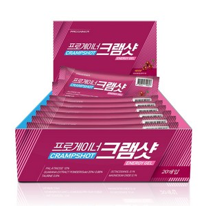 프로게이너 크램샷 체리맛 파워젤 근육 긴장 쥐 완화 라이딩 러닝 마라톤 등산 에너지젤, 35g, 20개