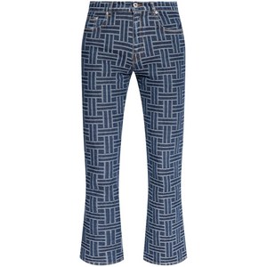 겐조 자카드 패턴 플레어 진, 블루계열, Waist (in) 28(KR 71)