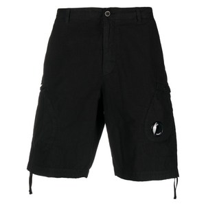 C.P.컴퍼니 로고 패치 쇼츠, 블랙계열, Italy 54(KR 115-120)
