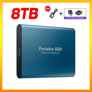 휴대용 하드 드라이브 1TB 외장 하드 드라이브 2TB USB3.1 고속 ssd 500g 노트북/Mac/PC용 외장 솔리드 스테이트, [20] Blue 8TB