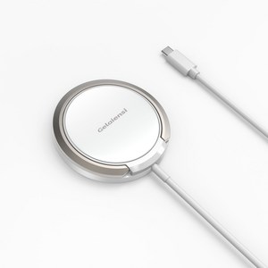 Gelaiensi 초고속 15W 아이폰 맥세이프 무선충전기 - 최신형 아이폰 16/15/14 시리즈 & 에어팟 프로 완벽한 호환 / 강력한 자석 고정 / 휴대용 슬림 디자인