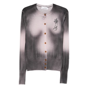 비비안웨스트우드 엘르 자수 옹브레 가디건, 블랙계열+핑크계열, Standard XS(KR 55)