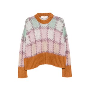 마르니 체크 모헤어 스웨터, 핑크계열, Italy 38(KR 44-55)