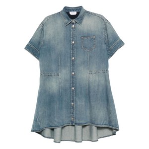 알렉산더맥퀸 반소매 데님 드레스